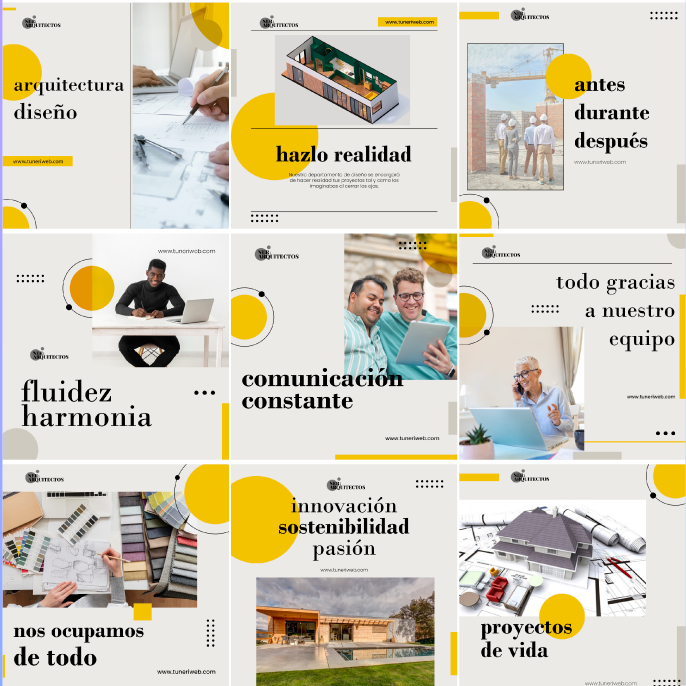 Creación Contenido estático plantilla feed arquitectos